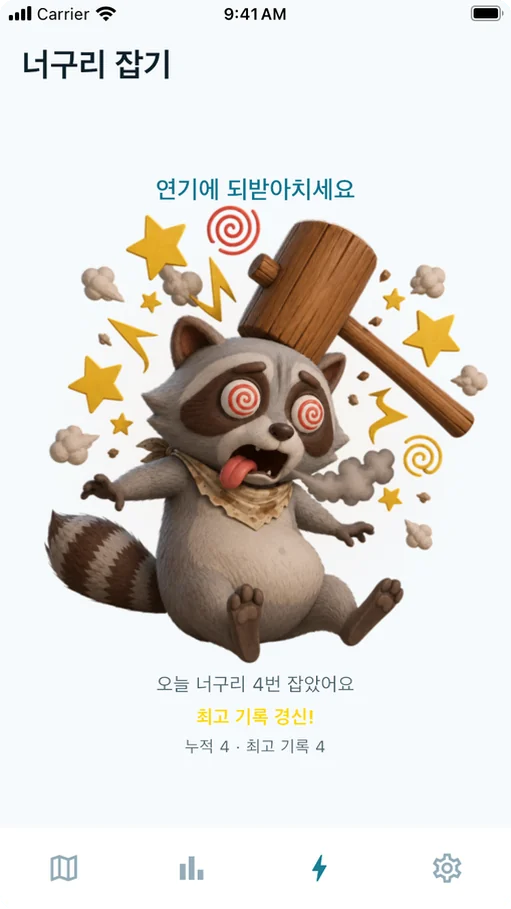 마크를 신고한 뒤의 NoGuri 활동 화면